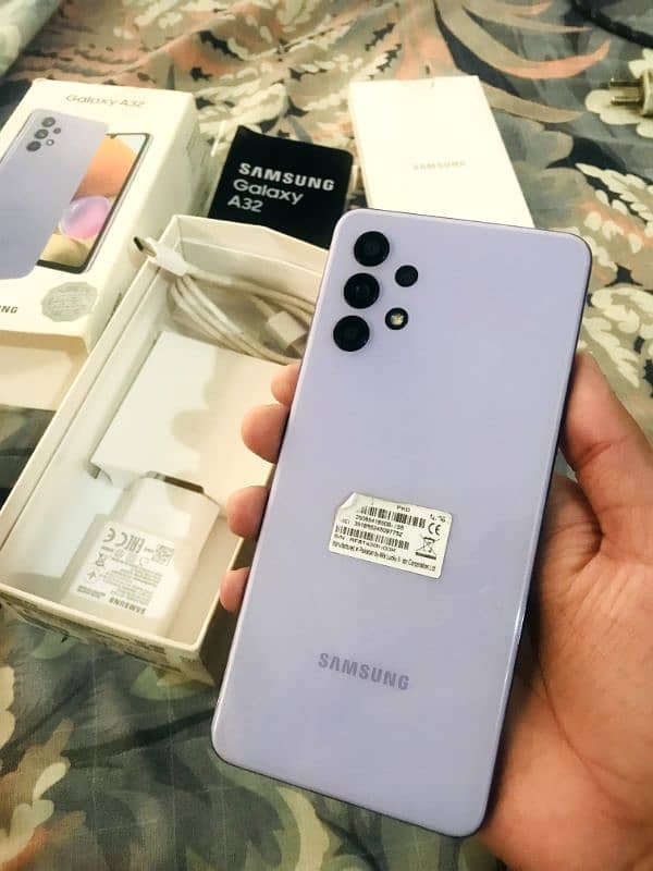 samsung a32 mobile complete box phone dual pta approved 2