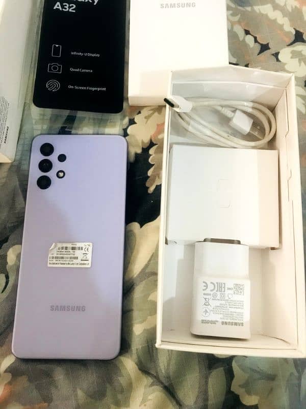 samsung a32 mobile complete box phone dual pta approved 3