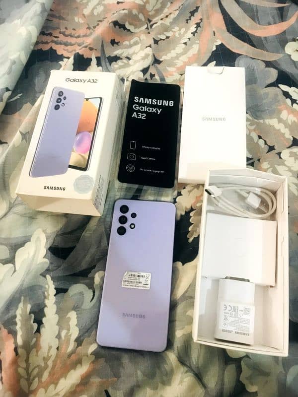 samsung a32 mobile complete box phone dual pta approved 4