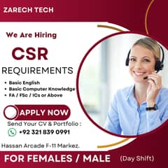 Customer Service Representative Male / Female (CSR)