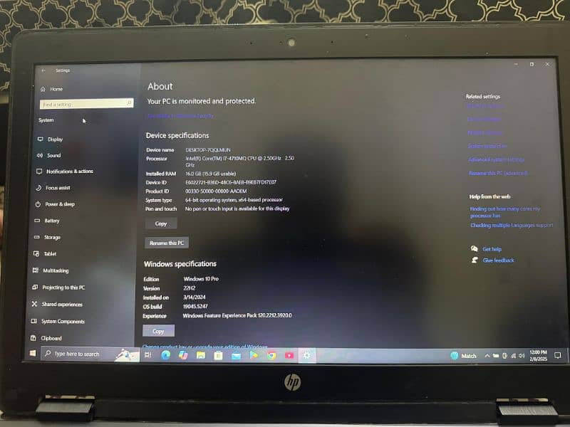 Laptop Corei7 4th generation Best condition 1