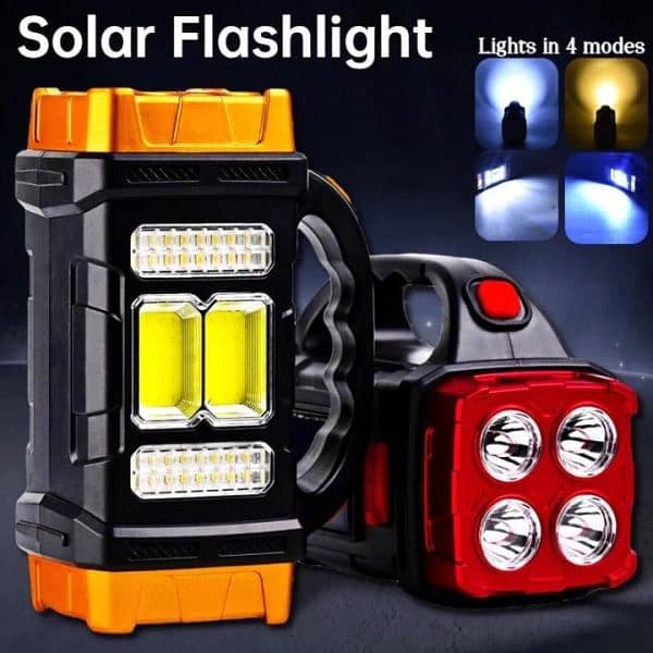 Hb-2678 Solar Led Flashlight Portable 0