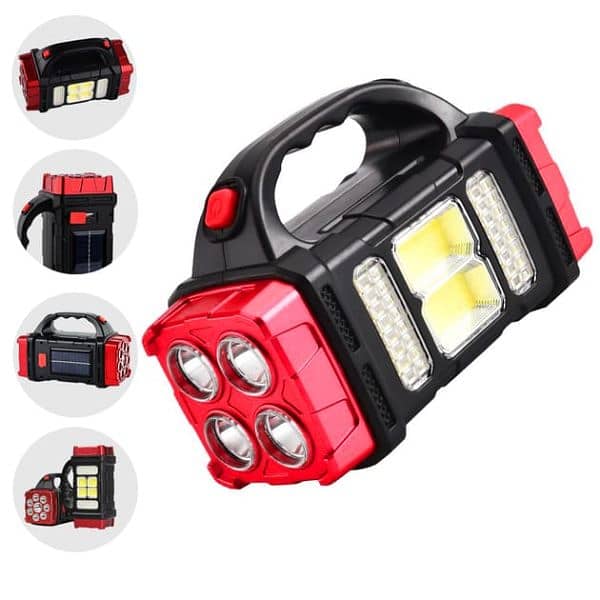 Hb-2678 Solar Led Flashlight Portable 3