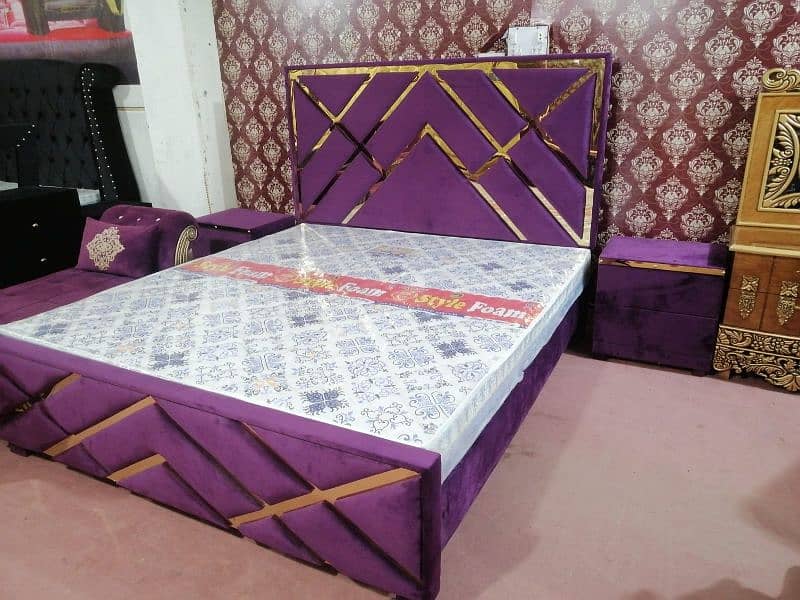 Bed set / Bed room package / jahez package / in velvet fabric stuff 2