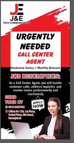 Female & Male call center Agents required