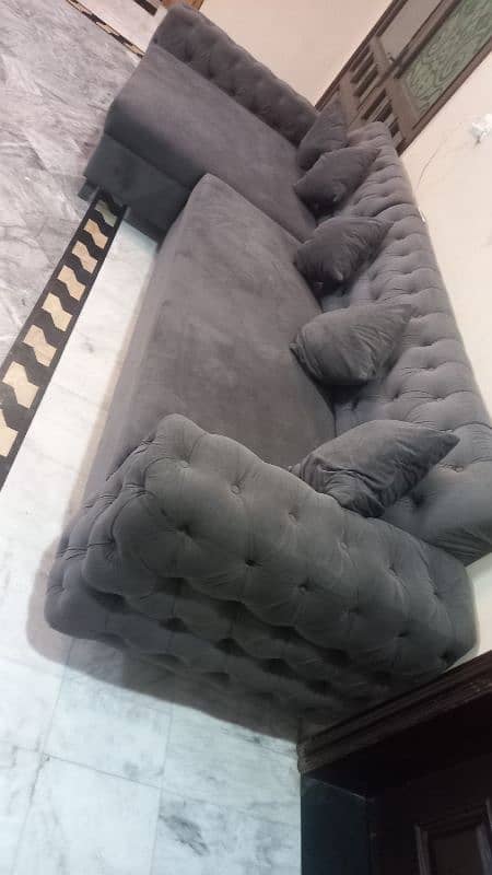 L shape 7seater sofas malai velvet master molly foam 9.9/10 condition 3