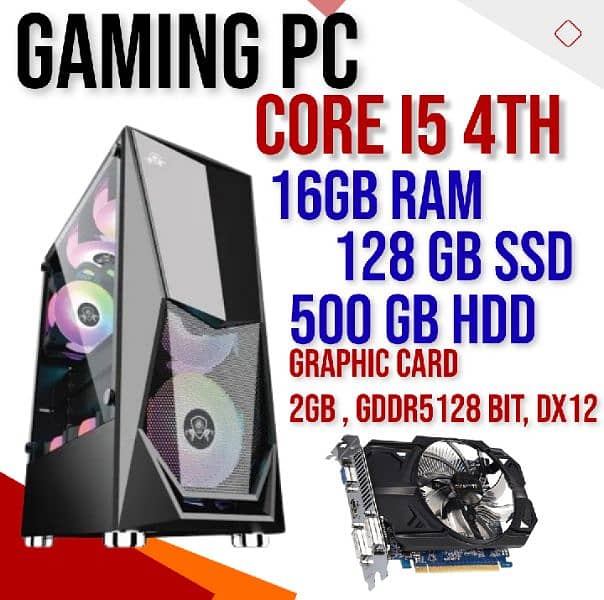 RGB Gaming PC with 4 RGB Fans, H81 Motherboard, Core i5 4th, 16GB RAM 1