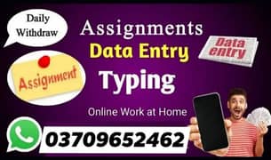 Assignment work/Typing work/data entry/handwriting/online Assignment/