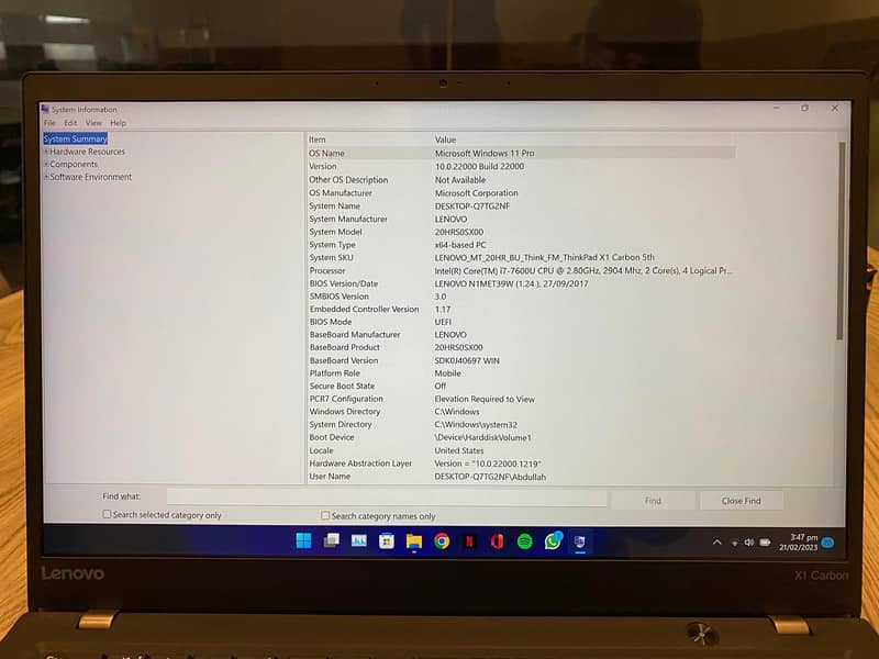 Lenovo X1 Carbon Core i7 7th Gen 13