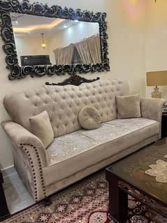 7 seater baich sofa set with couch & 3 Tables