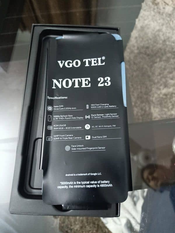 VGOTEL note 23 8 GB Ram 256 GB ROM 12