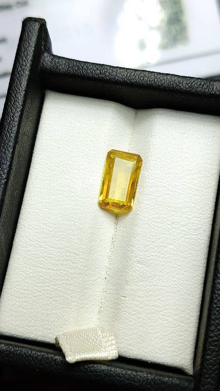 Natural Yellow Sapphire Asli Pukhraj stone Certifed top quality gem 0