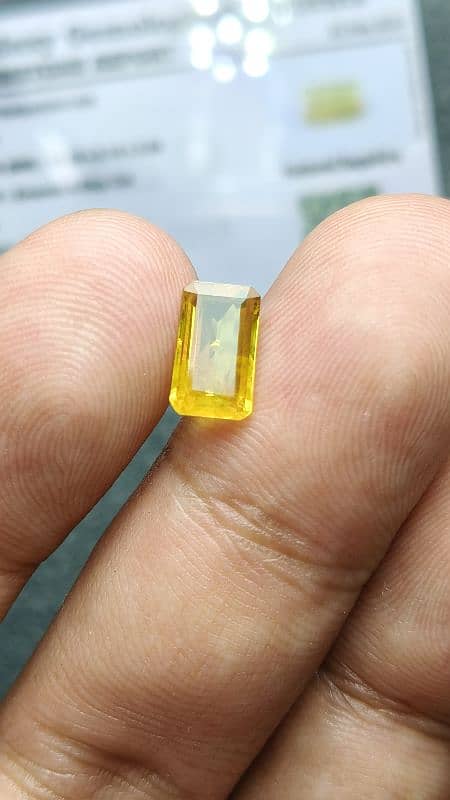 Natural Yellow Sapphire Asli Pukhraj stone Certifed top quality gem 3