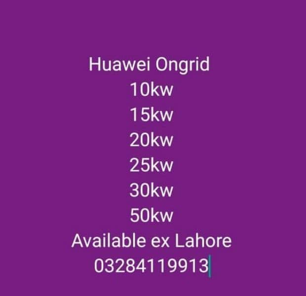 Huawei ongrid 10, 12, 15, 20, 50kw available ex Lahore 0