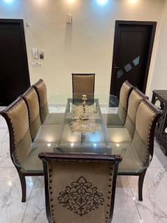 8 seater glass top dinning table