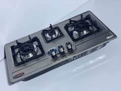 3 Burner Heavy Stainless Steel Hob Stove  This 3-burner gas stove i