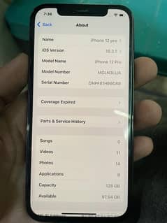 Iphone 12 pro jv Sim Working 128 GB