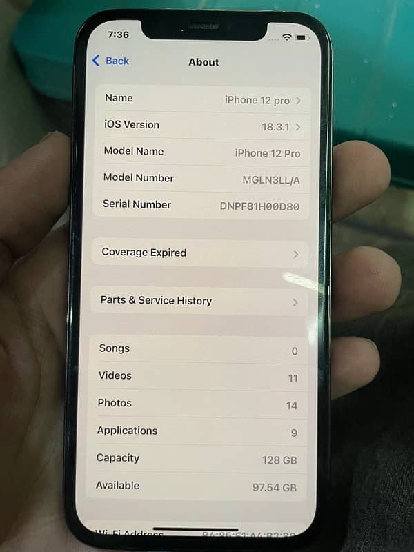 Iphone 12 pro jv Sim Working 128 GB 0