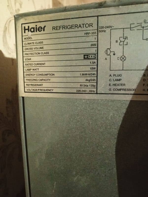 Haier Refrigerator HRF-355, large size 12 CFT in Best Condition 3