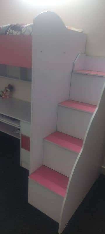 Bunk Bed +study table+ storage steps+ shelf +Dressing table 1