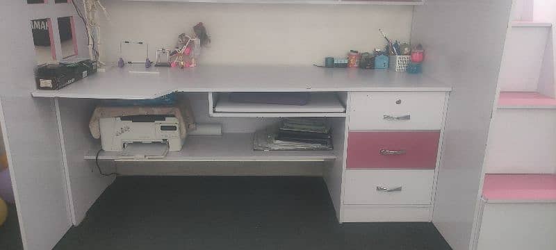 Bunk Bed +study table+ storage steps+ shelf +Dressing table 3