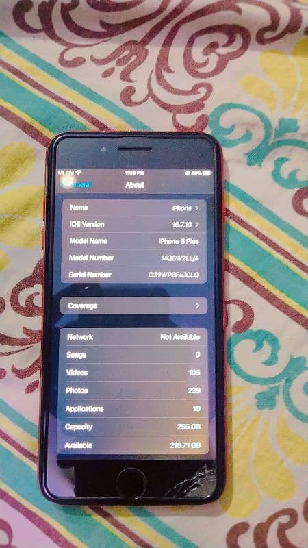 Apple iphone 8plus 256gb jv hai 5