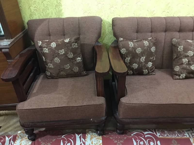 7 seater wooden sofa set 1