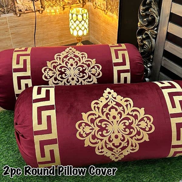 *Luxury 2pc Gol Pillow Cover 1