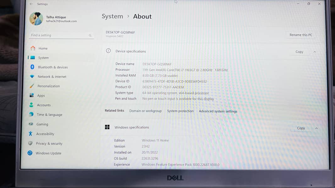 Dell laptop - Core i7 11th Gen | 2GB Dedicated Graphics | L 15