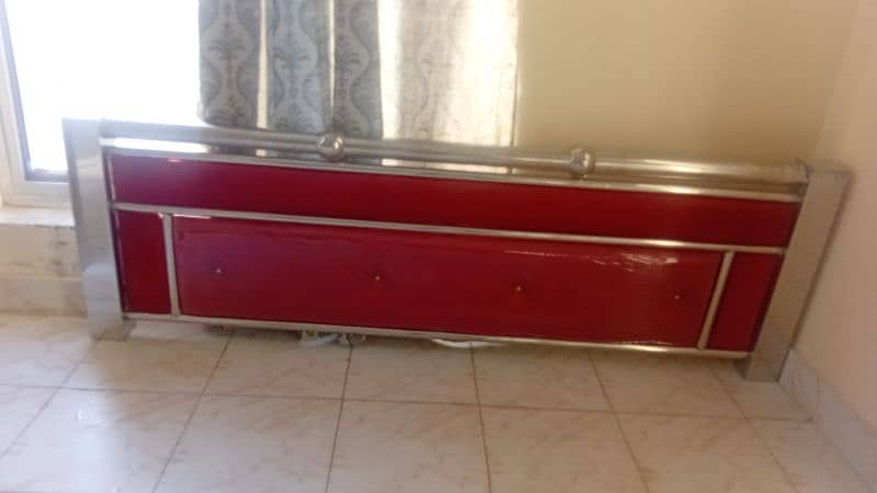 Stainless steel bed with mattress 1