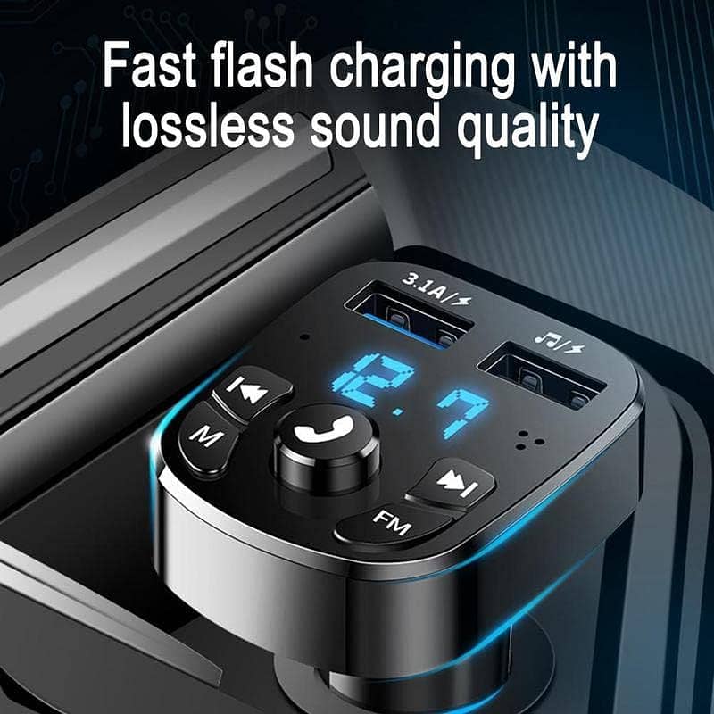 Car Wireless Bluetooth FM-Transmitter MP3 Player USB Charger Adapter 11