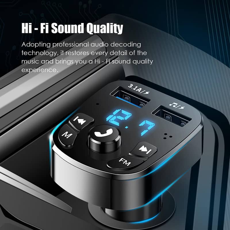 Car Wireless Bluetooth FM-Transmitter MP3 Player USB Charger Adapter 12