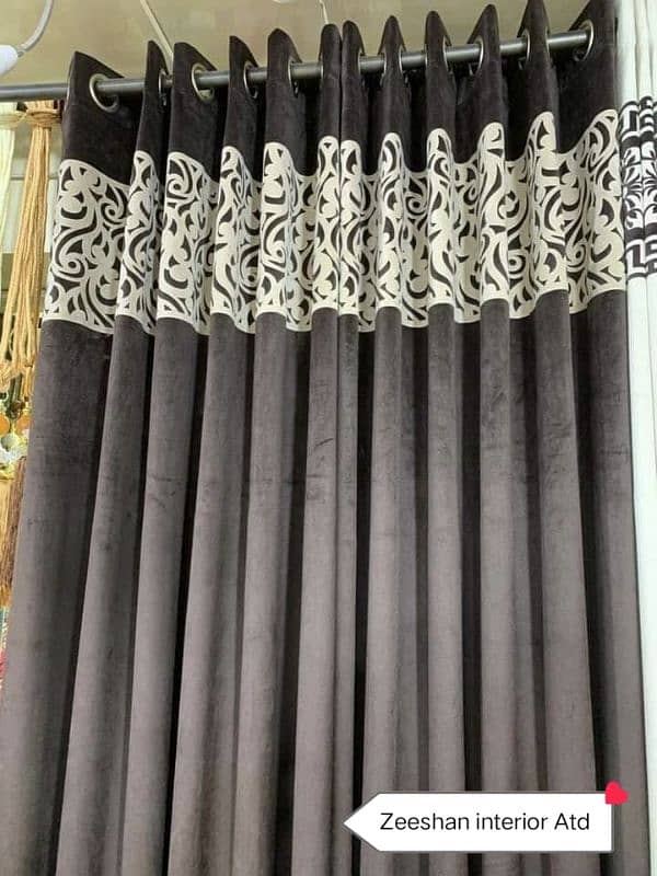 Velvet applic curtains 0