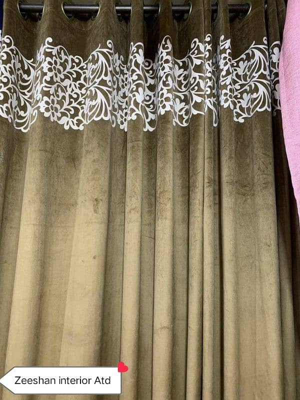 Velvet applic curtains 3