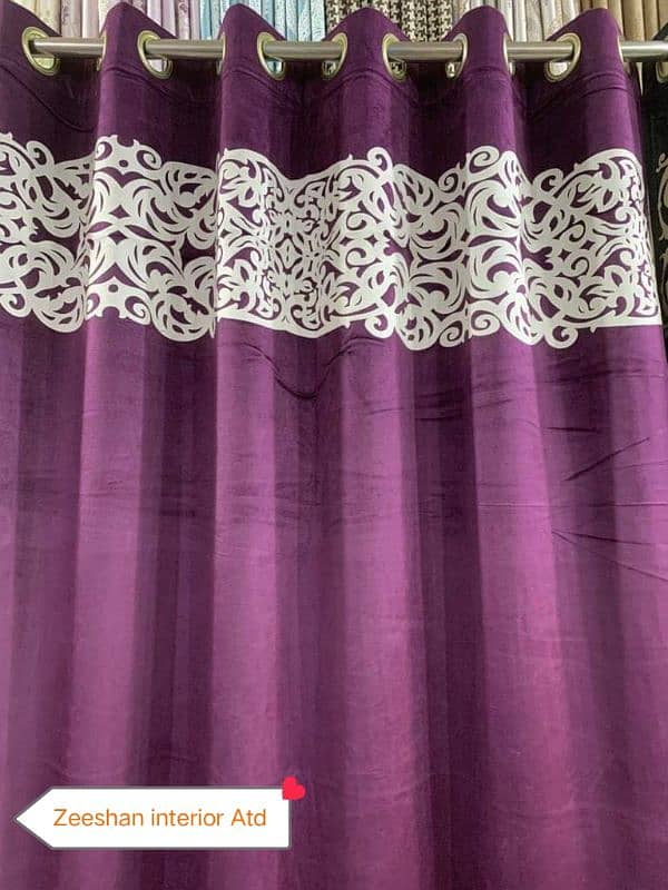 Velvet applic curtains 4