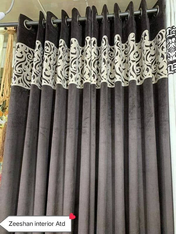 Velvet applic curtains 7