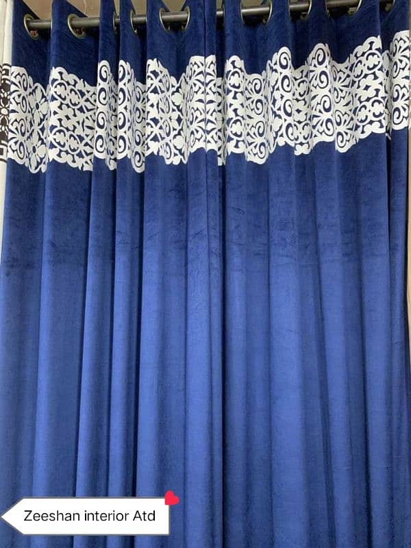 Velvet applic curtains 9