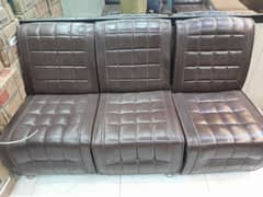 6 piece single sofa set made of leather