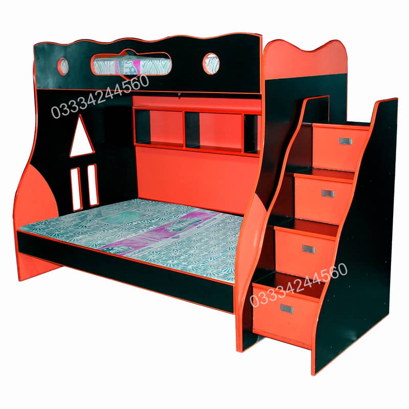 Wooden sheet multi color Bed for kids bunk bed 3