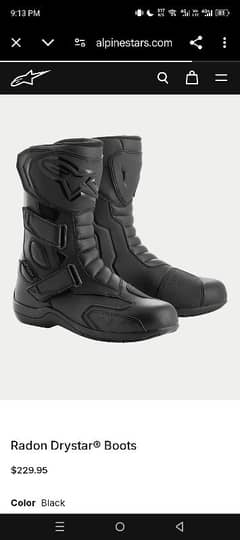 Radon Drystar boots, alpinestars used