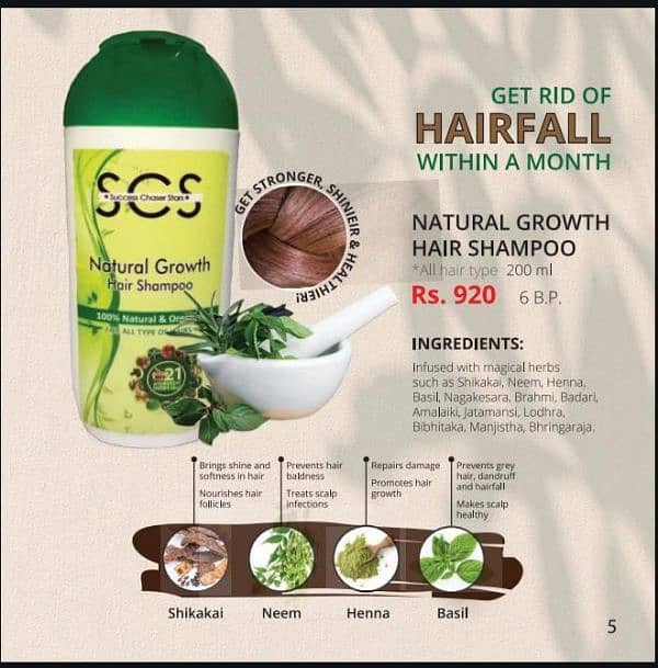 Natural Growth Hair oil and Natural Growth shampo SCS 1