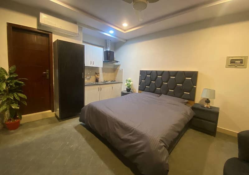 studio luxury furnished apartment available for rent in gulberg greens islamabad. 0