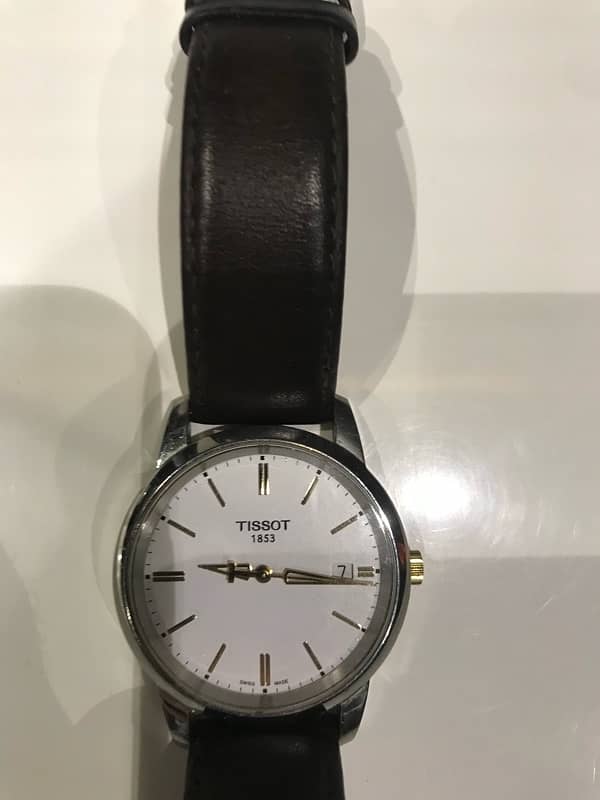 Tissot T Classic Dream White Dial Brown Leather Strap Watch original 0
