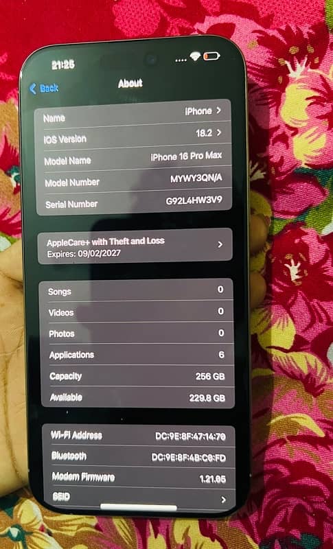 I phone 16 pro max Natural titanium 256GB NON PTA 2