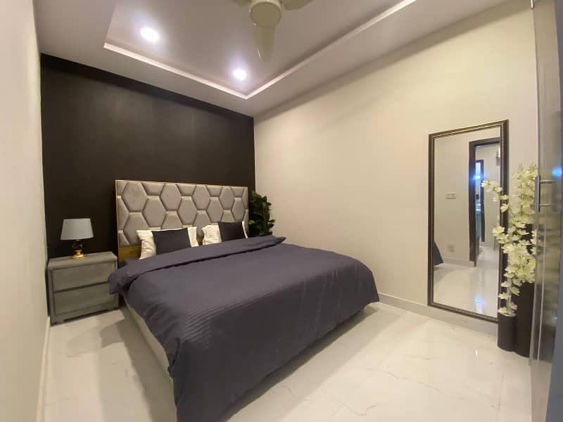 One bed luxury furnished apartment available for rent in gulberg greens islamabad. 0