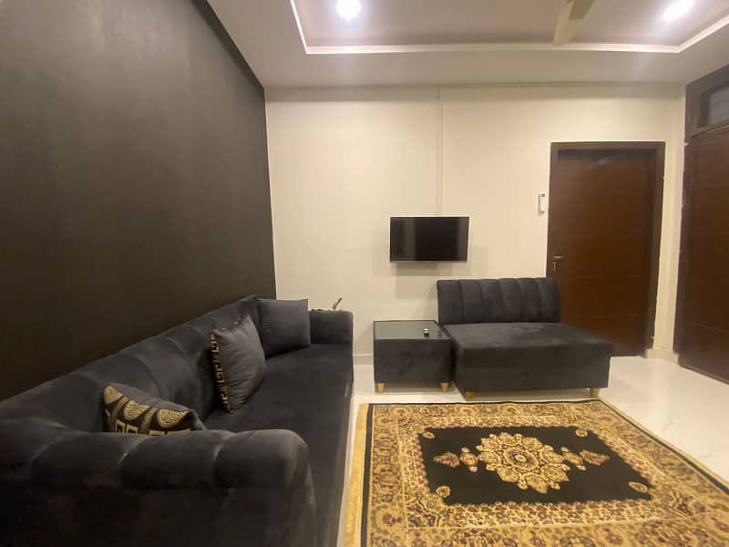 One bed luxury furnished apartment available for rent in gulberg greens islamabad. 2