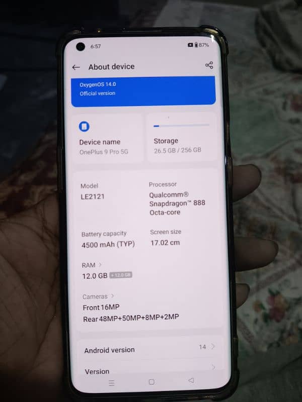 one plus 9 pro 12+12/256 dual sim no dot no shade 2