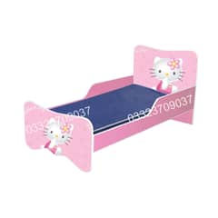 Hello Kitty Theme 6x3 Feet Single Wooden Bed for Kids - Pink Furniture