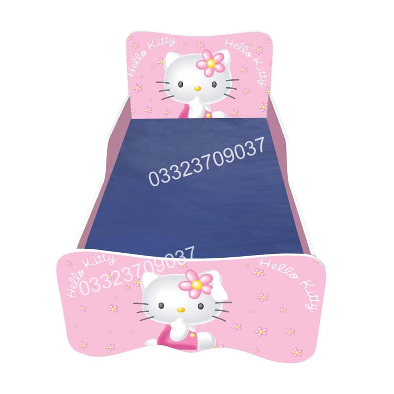 Hello Kitty Theme 6x3 Feet Single Wooden Bed for Kids - Pink Furniture 1