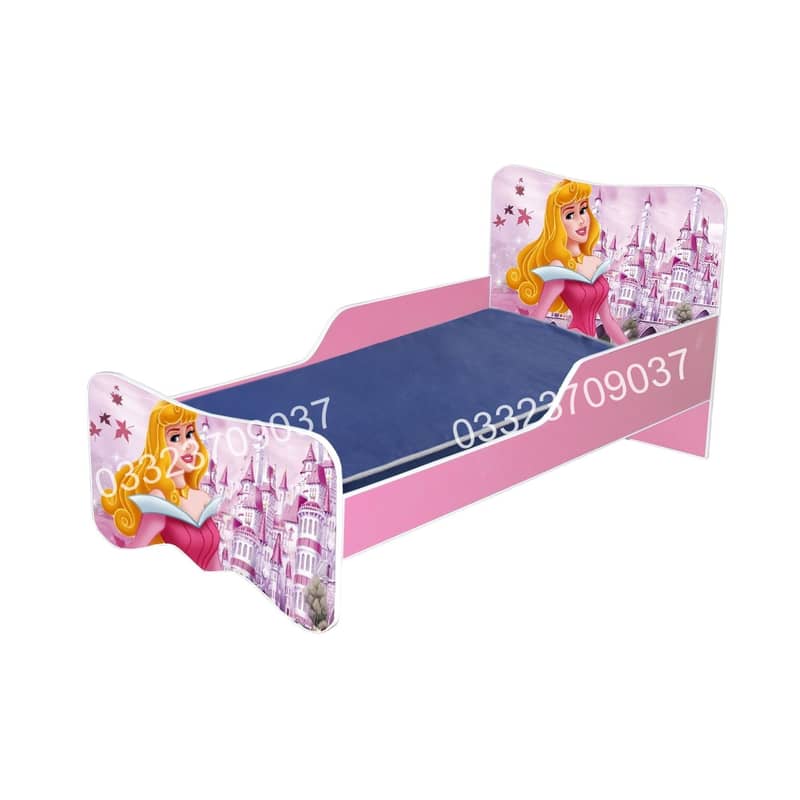 Hello Kitty Theme 6x3 Feet Single Wooden Bed for Kids - Pink Furniture 8